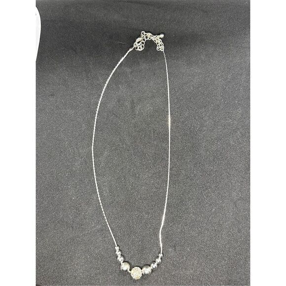 Beautiful Vintage Silver with silver Beads NECKLACE Good Condition - Picture 3 of 7